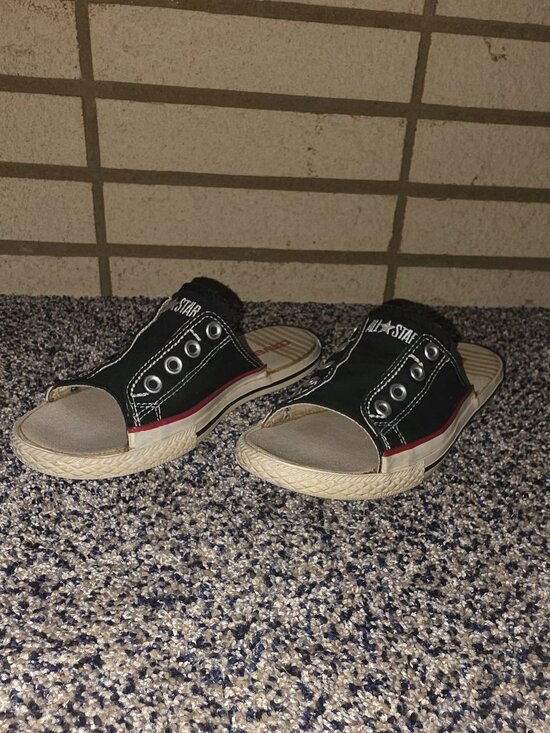 Converse Shoes - RETRO CONVERSE CHUCK TAYLOR ALL STAR BLACK CANVAS SLIDES WOMENS 8 RARE DISCO